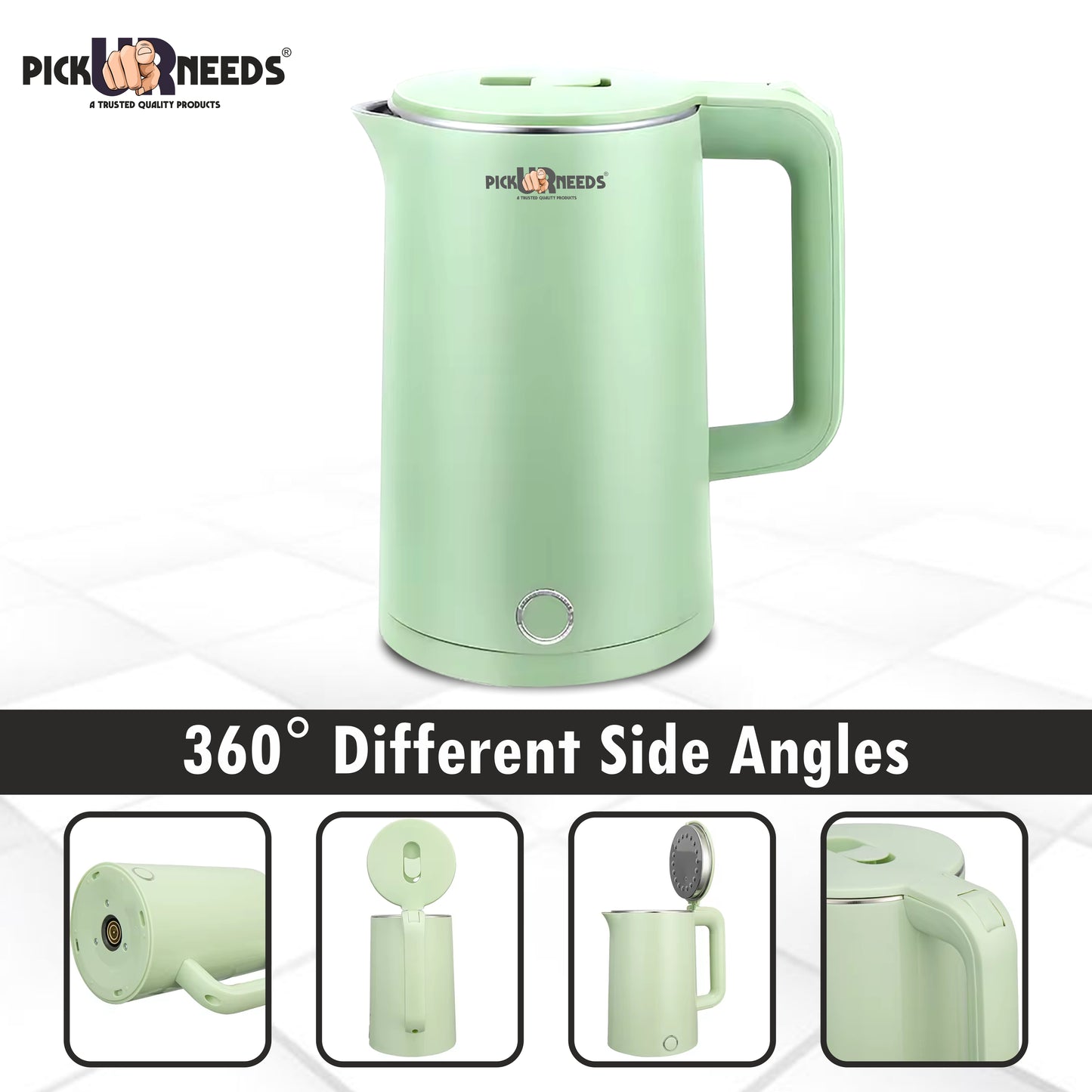 Pick Ur Needs Electric Tea Coffee Kettle Jug With LED Backlight 1500W Electric Kettle (1.8 L, Green)