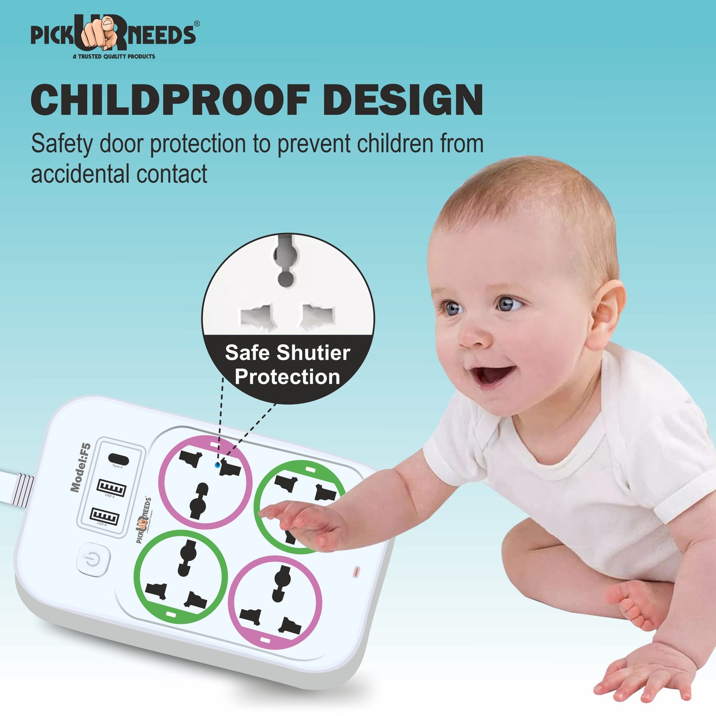 Pick Ur Needs electrical socket F5 10 A Four Pin Socket