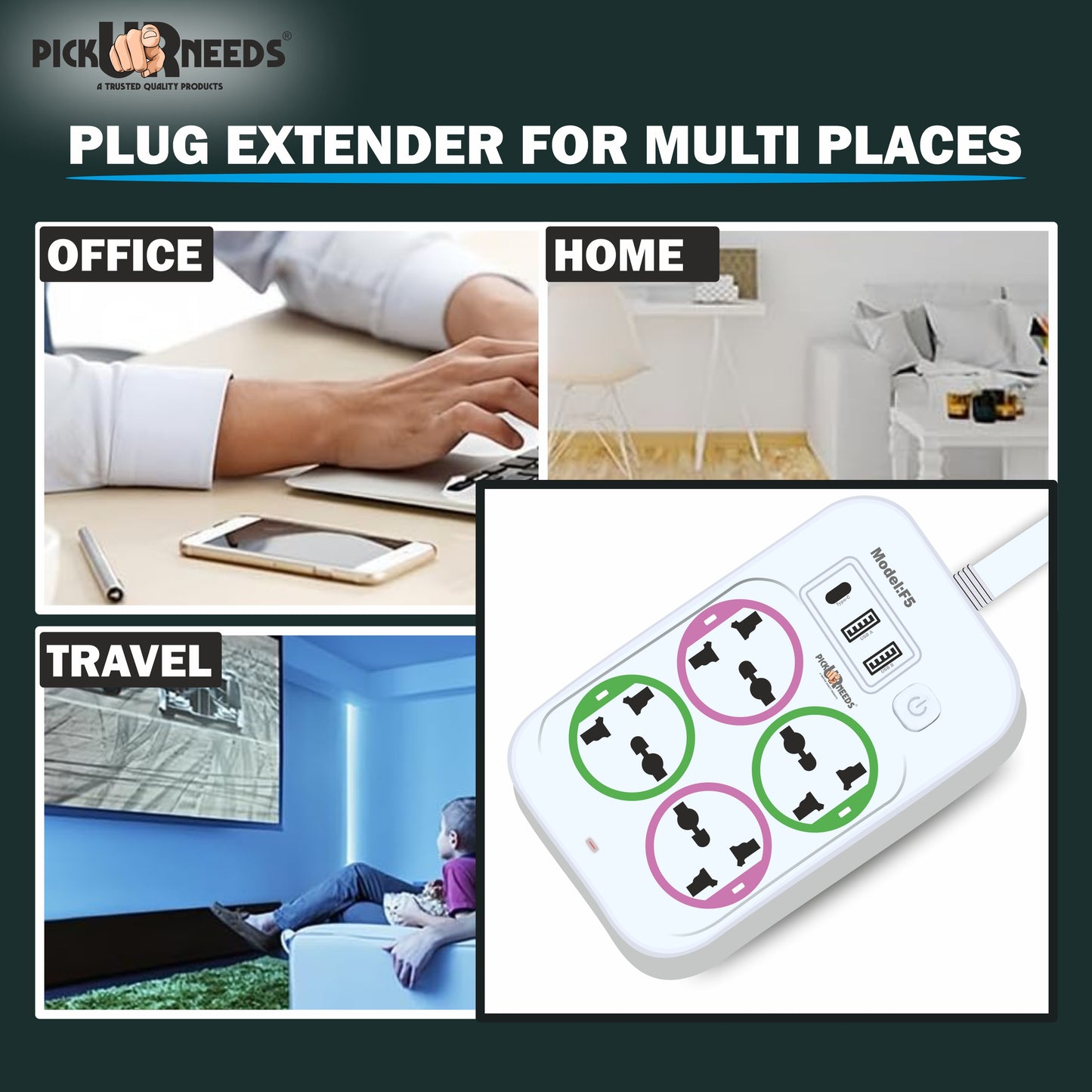 Pick Ur Needs electrical socket F5 10 A Four Pin Socket