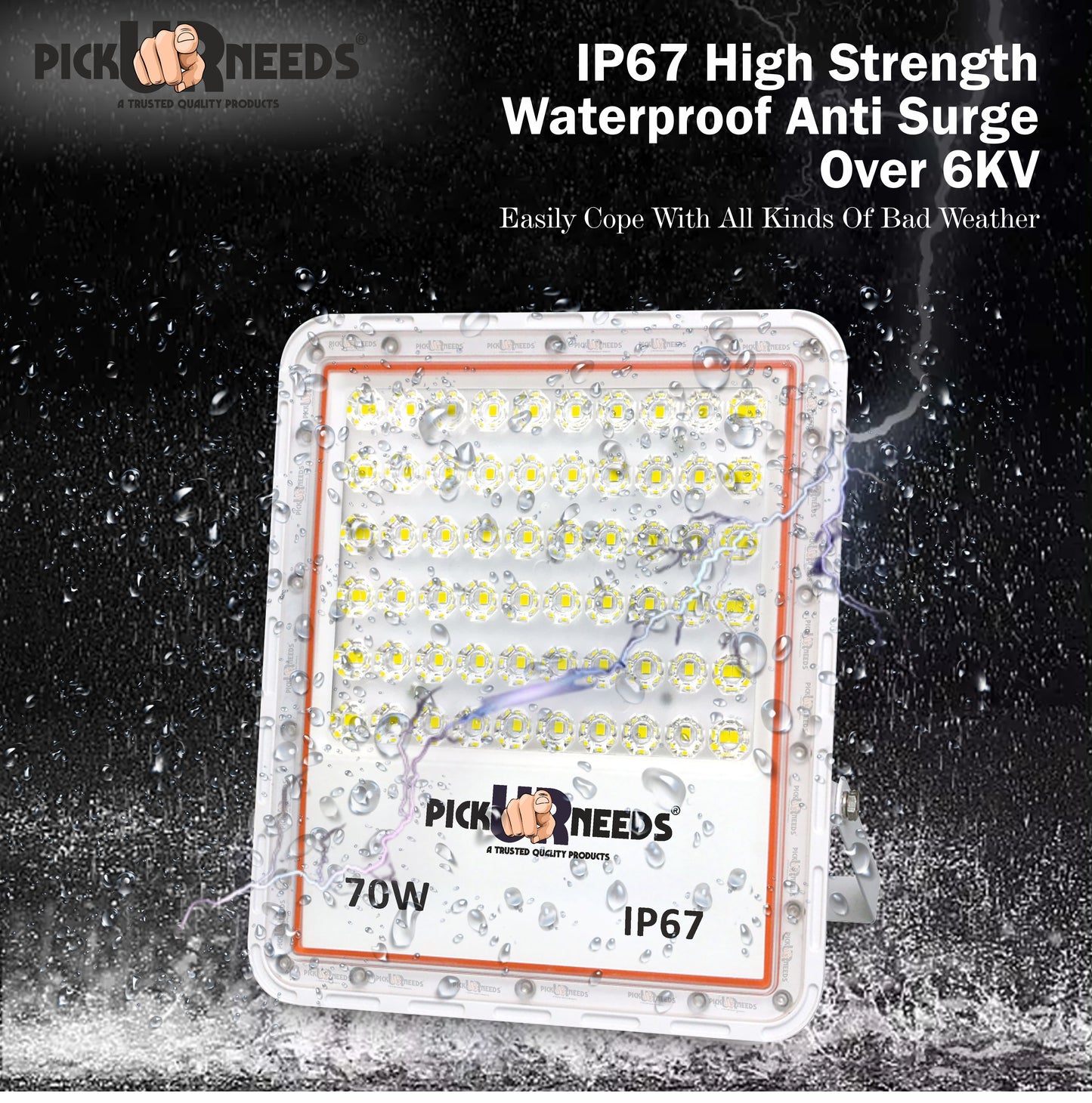 Pick Ur Needs Bright LED 70W Lens Flood Emergency Lamp Light Outdoor With Extension Bracket Flood Light Outdoor Lamp
