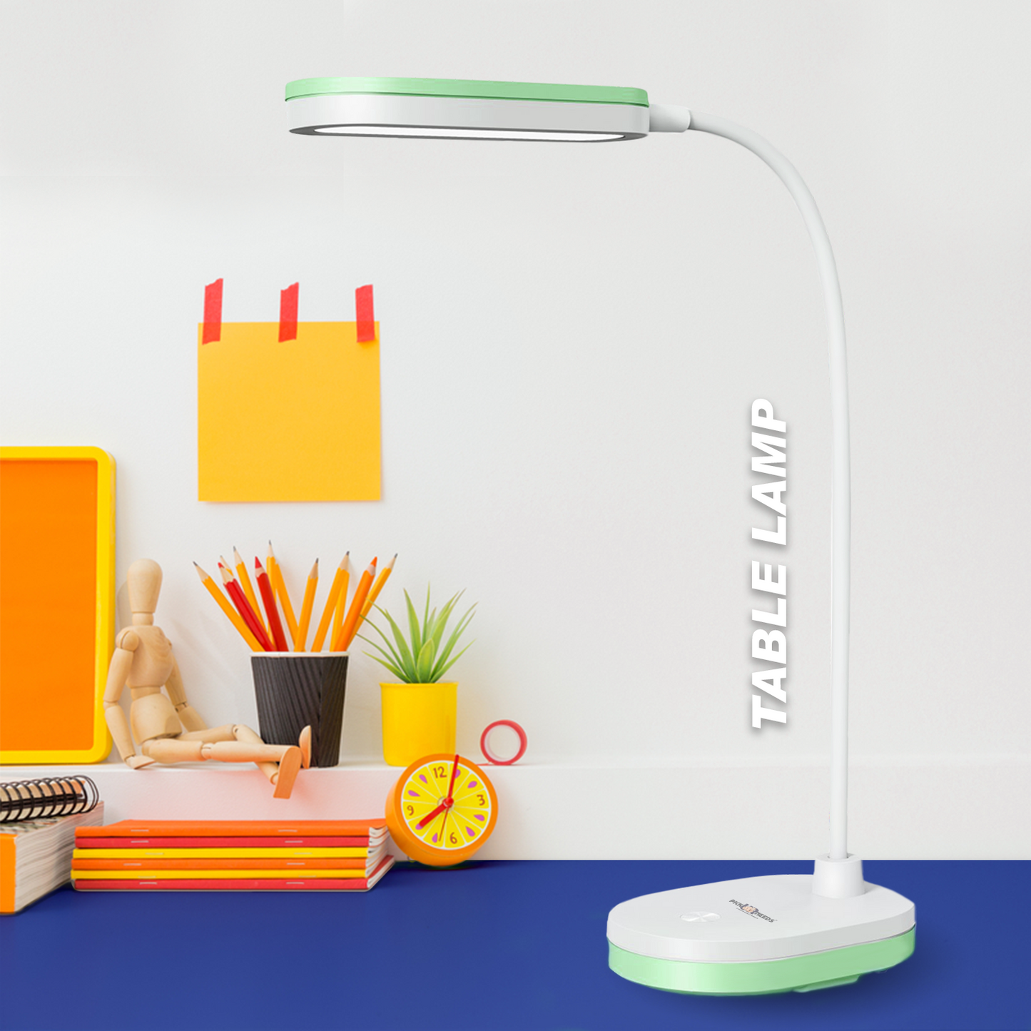 Pick Ur Needs LED Rechargeable Table Study Desk Touch Warm Night Light Dimming Reading Lamp Table Lamp (20 cm, Blue)