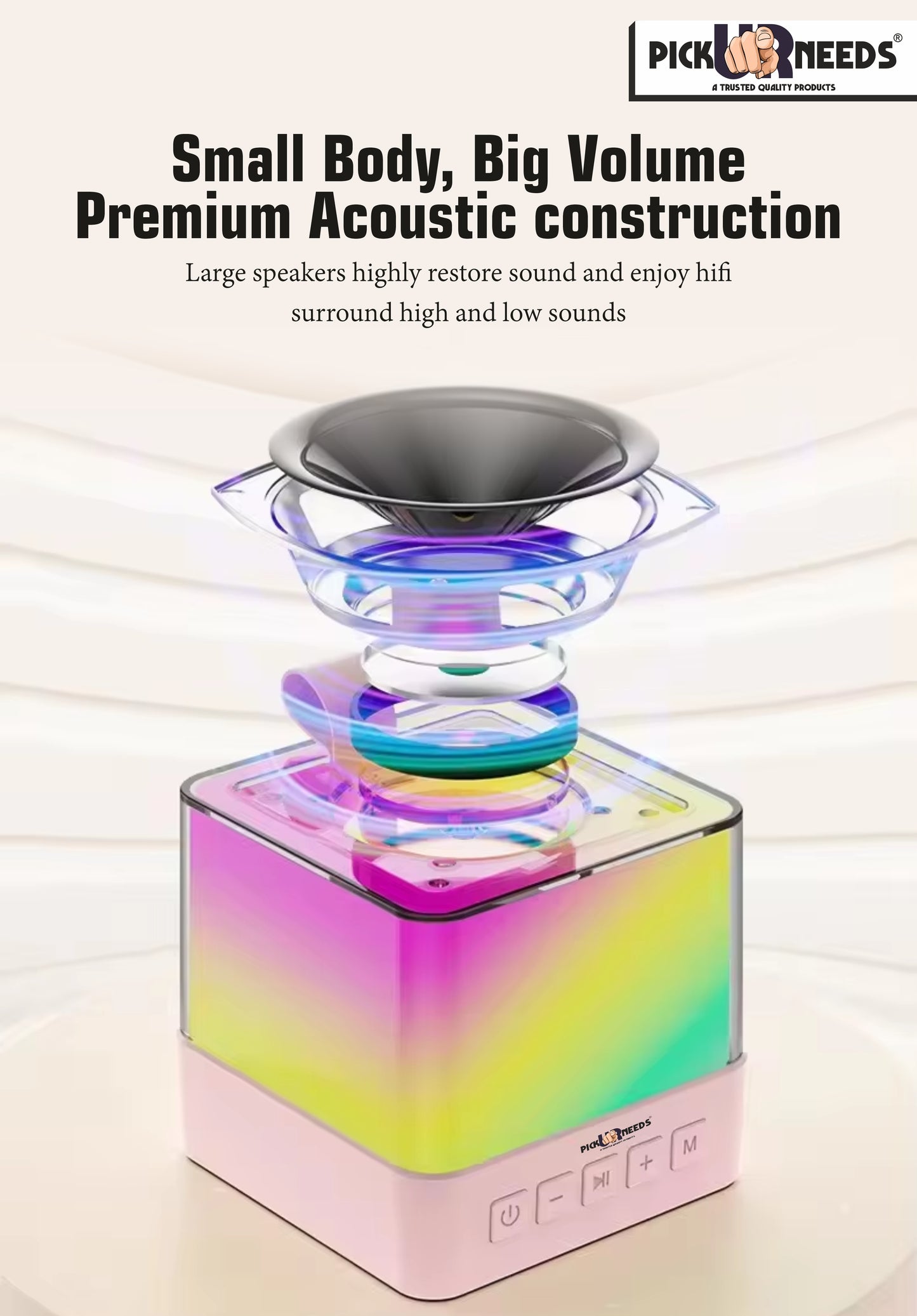 Pick Ur Needs Rechargeable Karaoke Mike 4 Type Voice RGB Light For Singing Bluetooth Speaker Microphone (Blue)