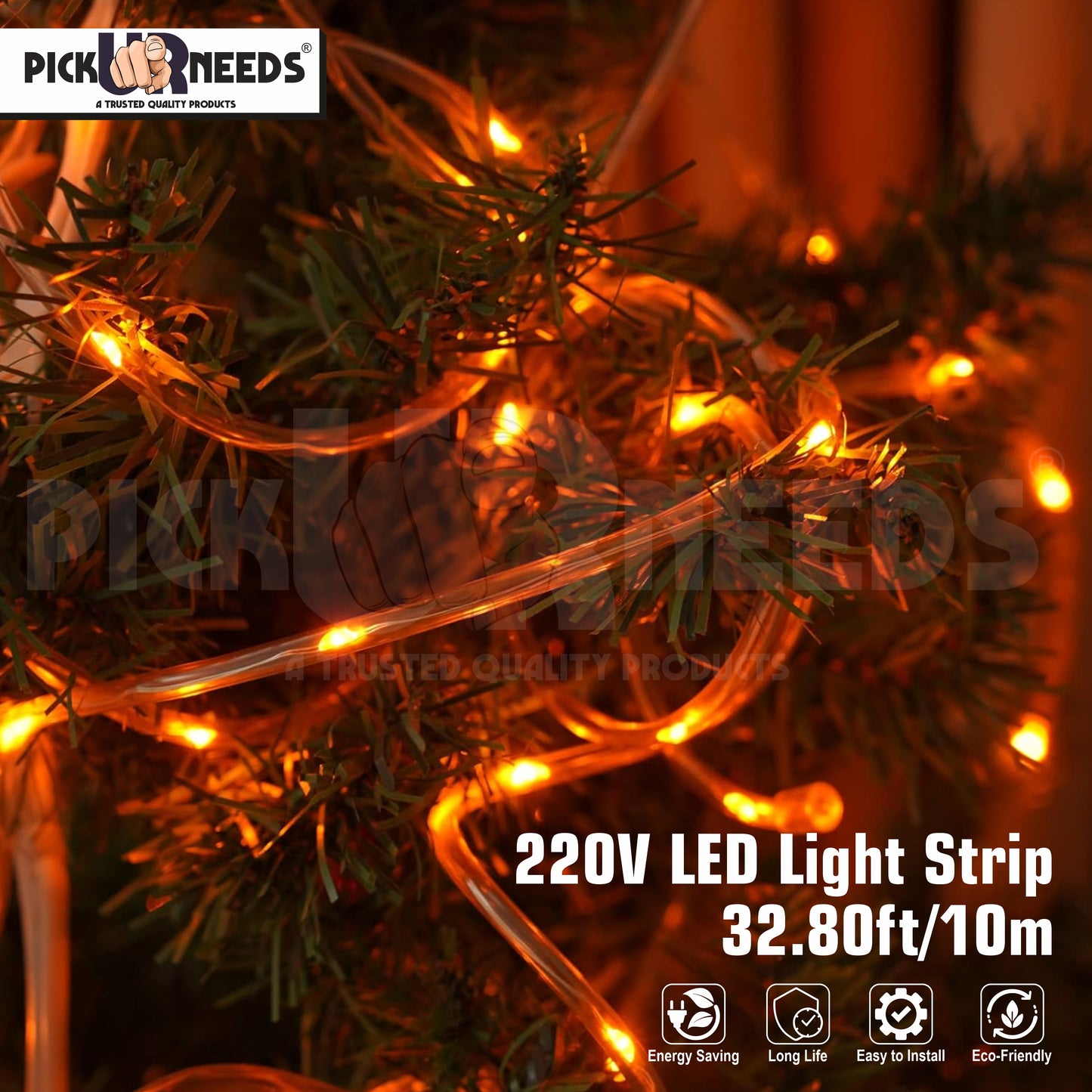Pick Ur Needs Festival Decorative Light Strip / 1200 LED 10 Meter Rope /Stip Light Orange Color Functional