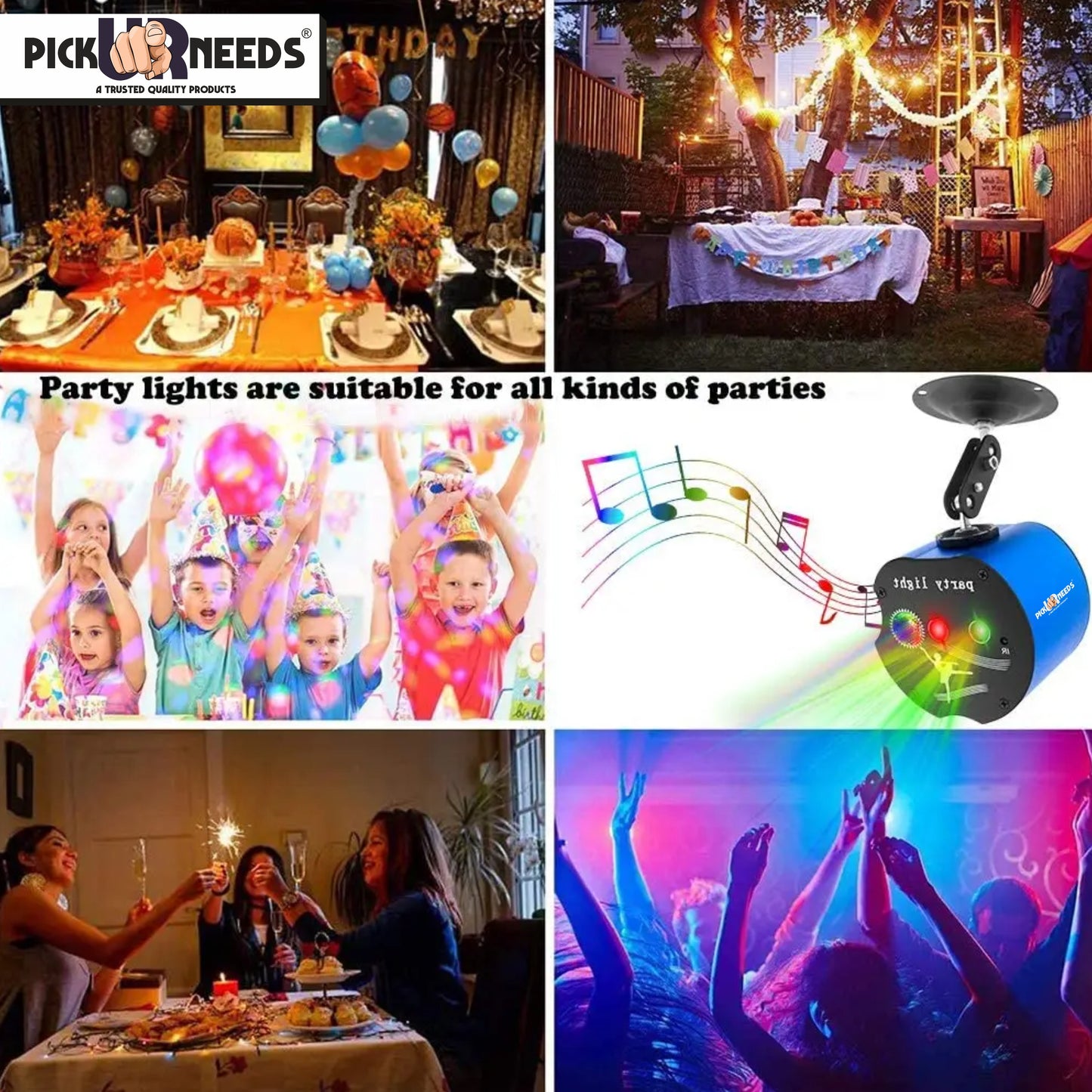 Pick Ur Needs Party Laser Light / Voice Control LED With Remote Control Multiple Design Light Ceiling Light Ceiling Lamp (Multicolor)