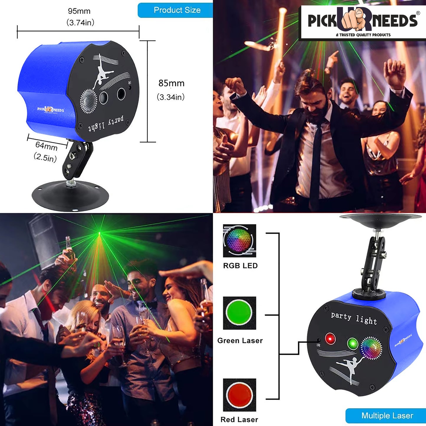 Pick Ur Needs Party Laser Light / Voice Control LED With Remote Control Multiple Design Light Ceiling Light Ceiling Lamp (Multicolor)