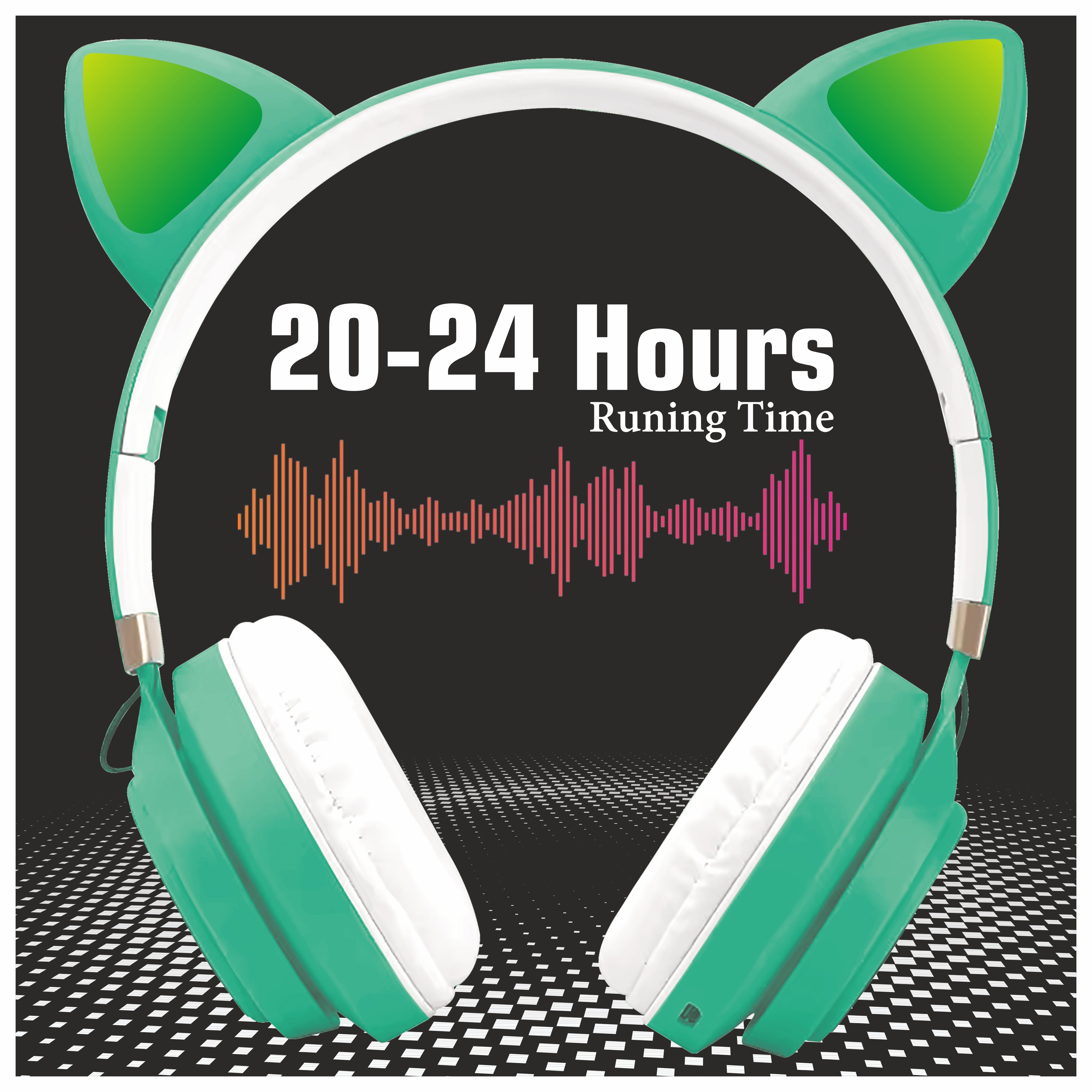 Pick Ur Needs Wireless Bluetooth Headphone With Microphone Cat Design