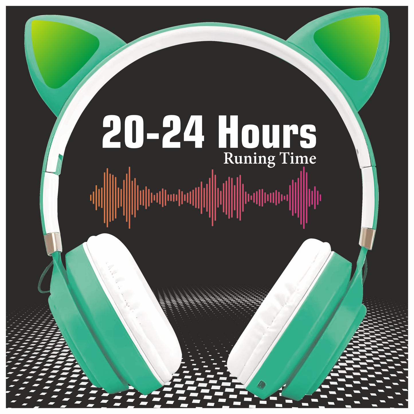 Pick Ur Needs Wireless Bluetooth Headphone With Microphone Cat Design Stereo HiFi Earphones Bluetooth