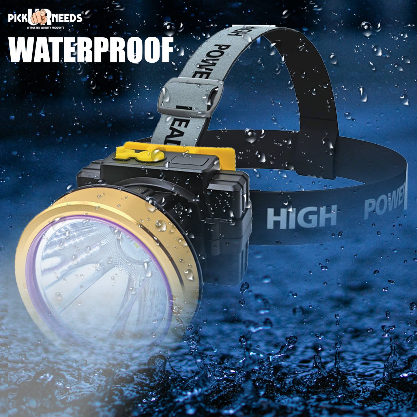Pick Ur Needs 200W Laser Rechargeable Headlamp With Straps For Outdoor Usage 3600 mAh Battery 5 hrs Torch Emergency Light