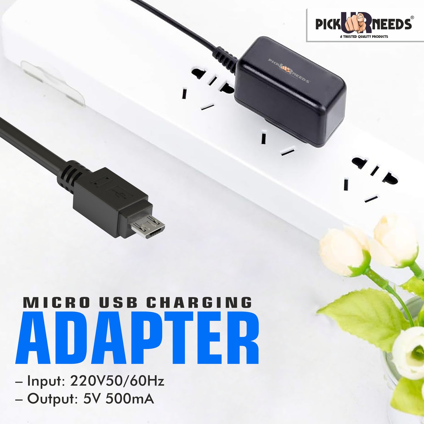 Pick Ur Needs Emergency Light / Torch Light Charging Adapter Micro USB Based Auto Cut Charging 0 hrs (Micro USB Pin)