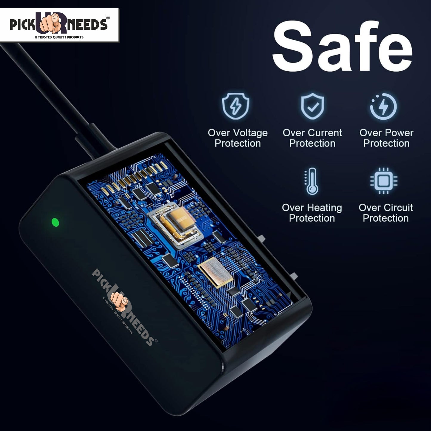 Pick Ur Needs Emergency Light / Torch Light Charging Adapter Micro USB Based Auto Cut Charging 0 hrs (Micro USB Pin)