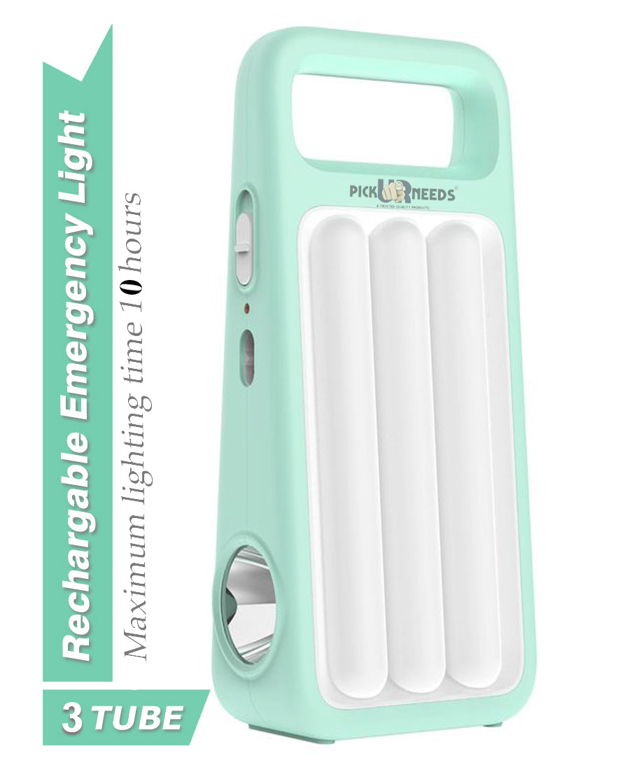 Pick Ur Needs 2 In 1 Rechargeable Led Home Emergency Tube Light With Spotlight 10 hrs 10 hrs Lantern Emergency Light (Blue)