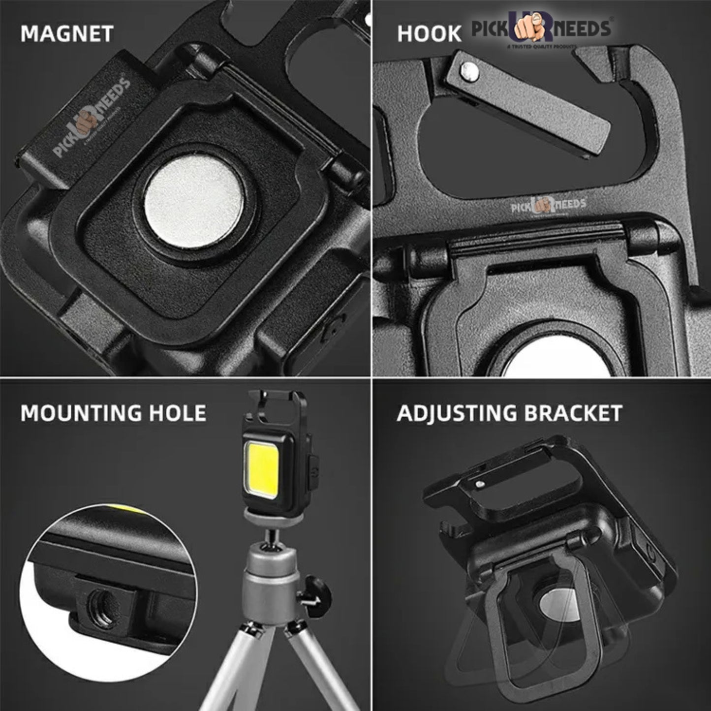 Pick Ur Needs Keychain Multifunction LED Torch Light with Bottle Opener Mini COB 500 lumens 6 hrs Lantern Emergency Light (Pack of 3)