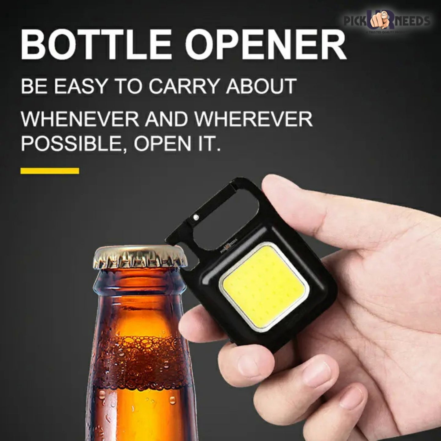 Pick Ur Needs Keychain Multifunction LED Torch Light with Bottle Opener Mini COB 500 lumens 6 hrs Lantern Emergency Light (Pack of 3)