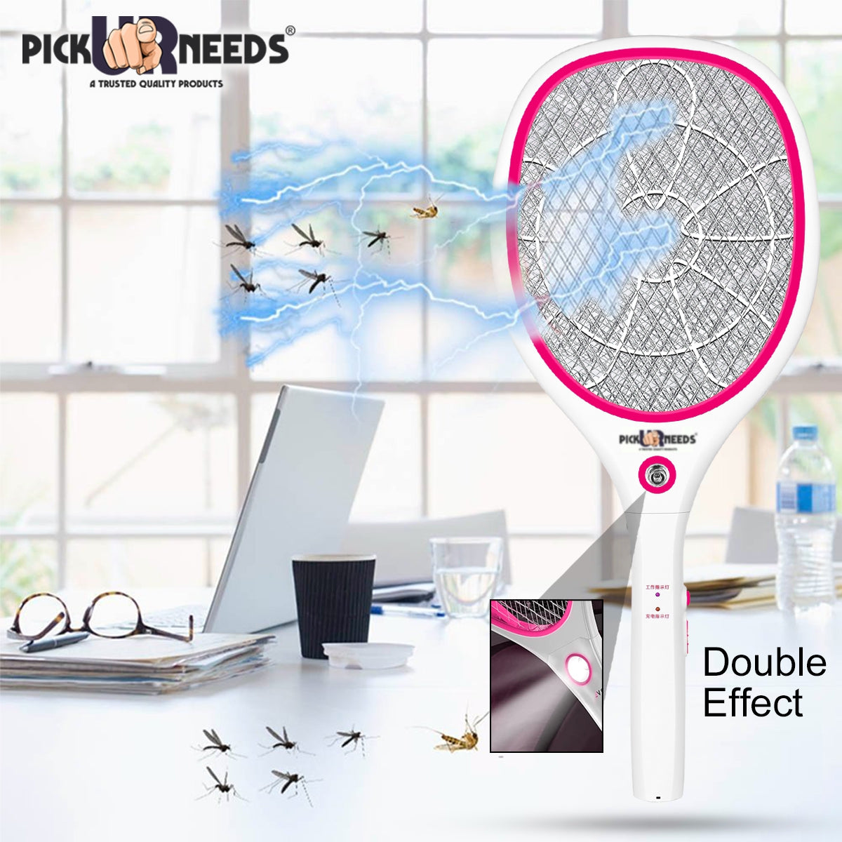 Pick Ur Needs High Quality Mosquito Racket/Bat with Torch with Wire Charging Electric Insect Killer Indoor, Outdoor