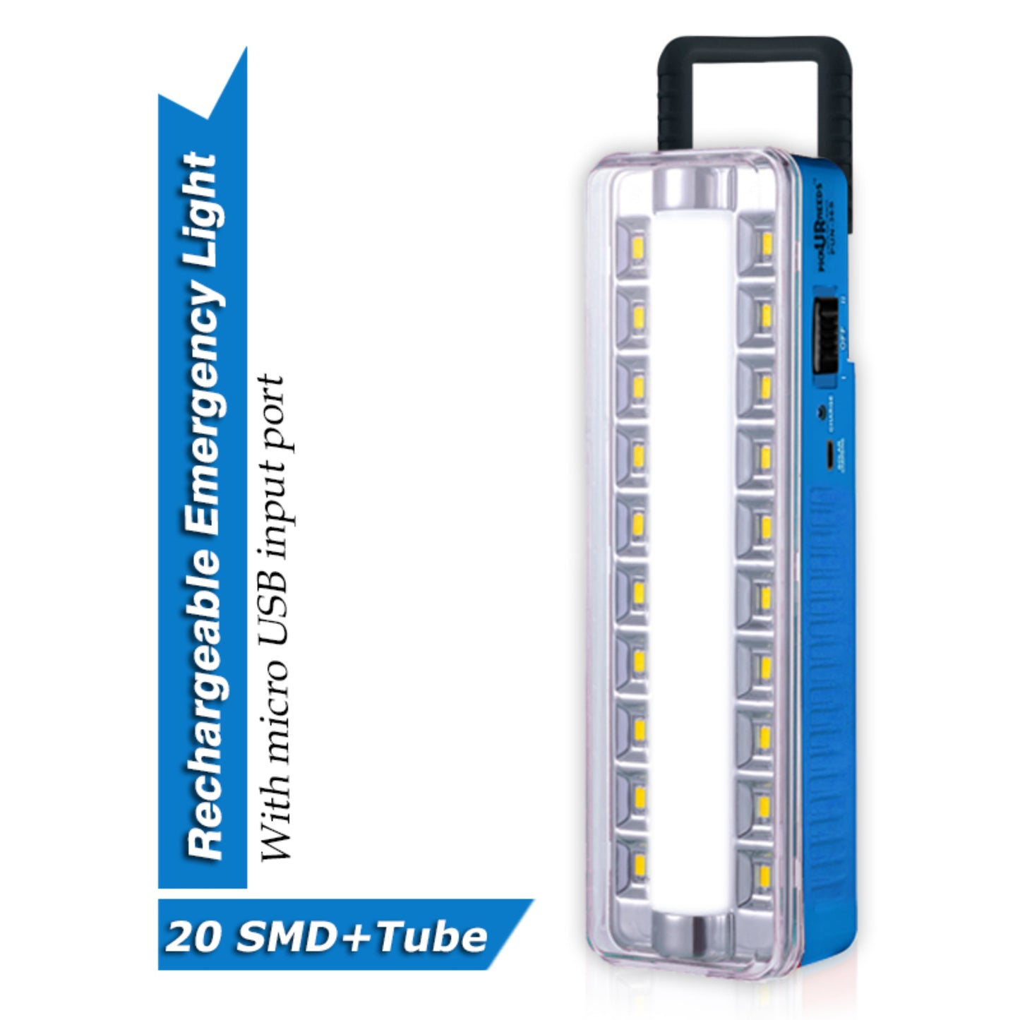 Pick Ur Needs Rechargeable 20 SMD+ Tube with in Built Solar Home Emergency LED Lantern Floor Lamp Light
