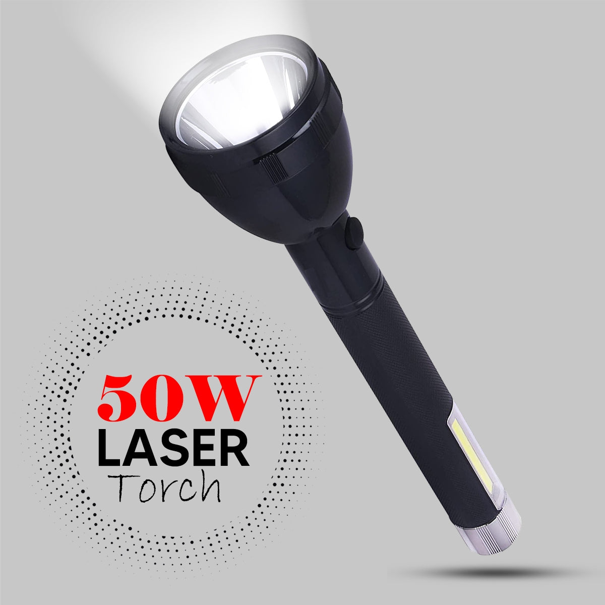 Pick Ur Needs Lithium Battery Long Range Led torch Light Rechargeable with 2000mAh Battery Torch (Black, 27 cm, Rechargeable)