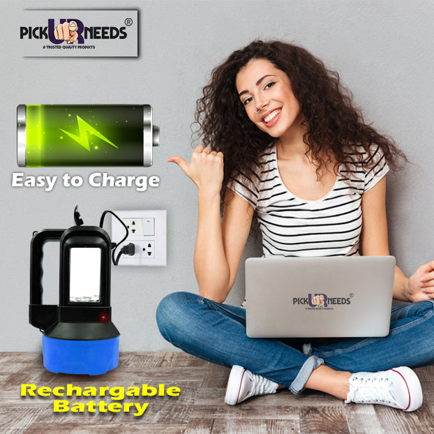 Pick Ur Needs Rechargeable Long Range Light 125W Searchlight with Blinker + Side Light Torch