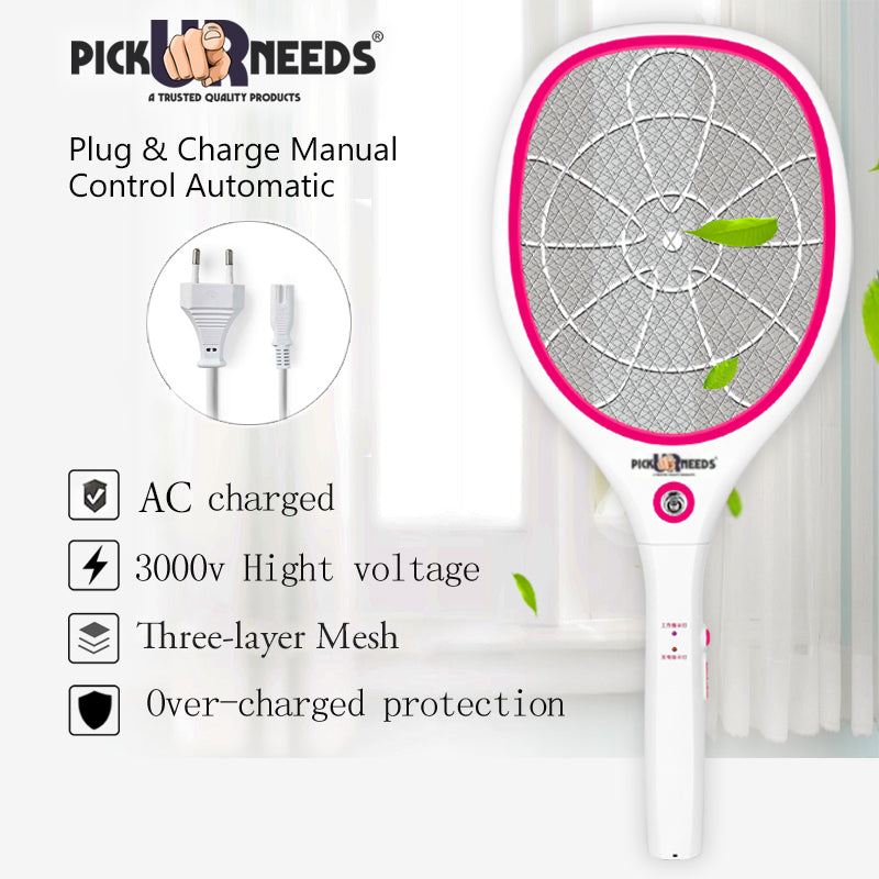 Pick Ur Needs High Quality Mosquito Racket/Bat with Torch with Wire Charging Electric Insect Killer Indoor, Outdoor