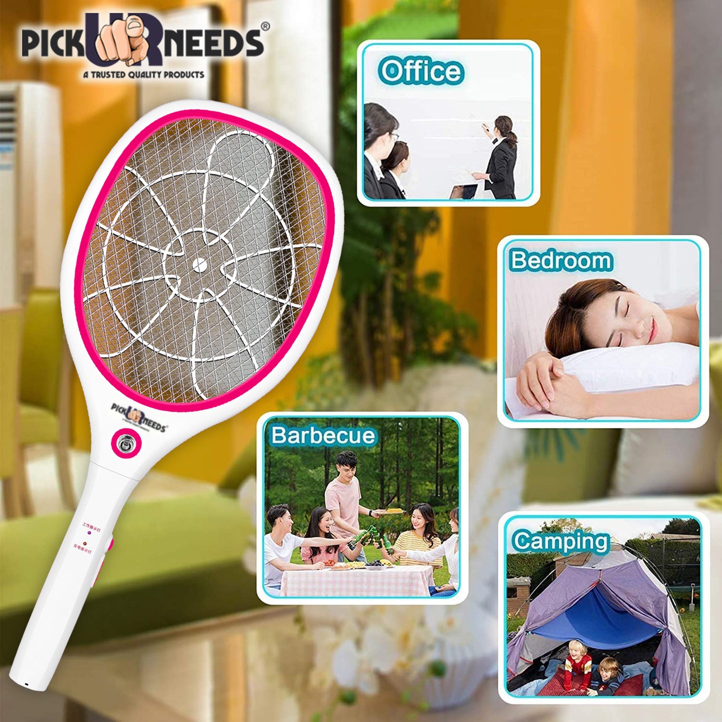 Pick Ur Needs High Quality Mosquito Racket/Bat with Torch with Wire Charging Electric Insect Killer Indoor, Outdoor