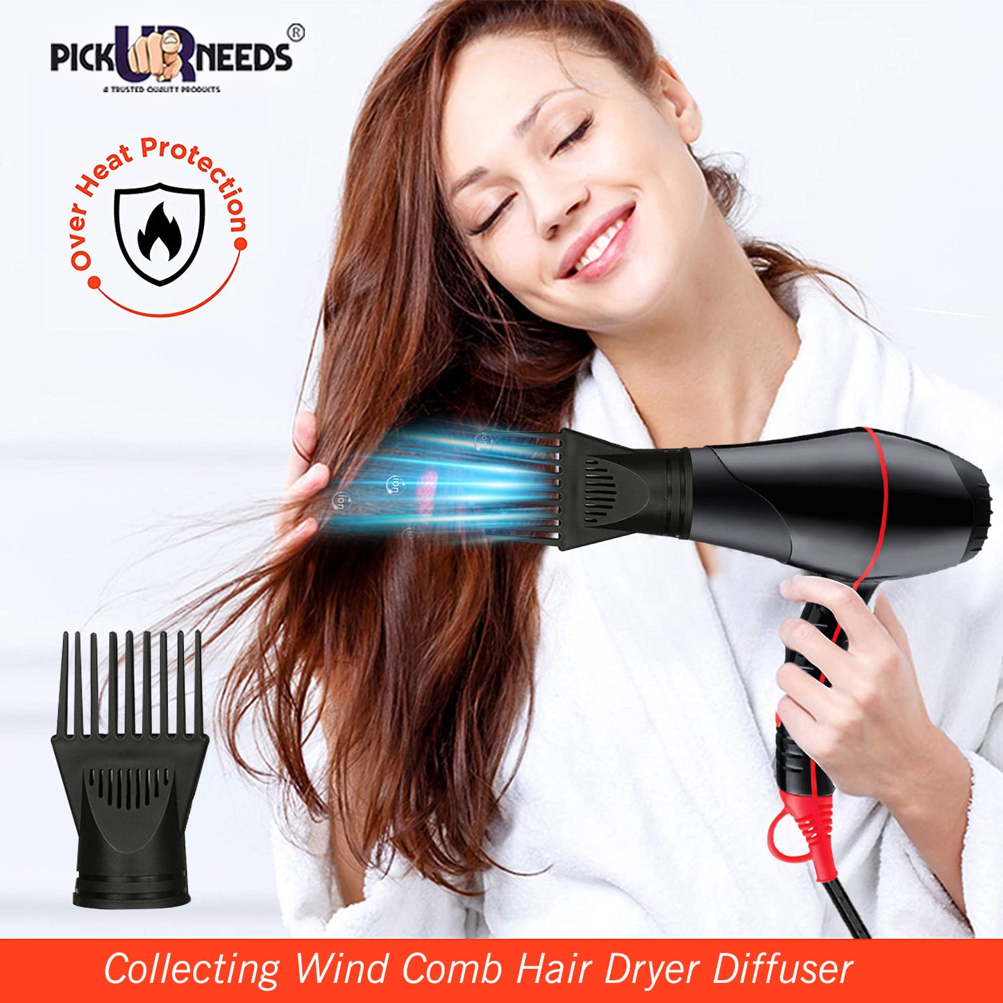 Pick Ur Needs Salon Grade High Range Professional Hair Dryer Hair Dryer With Comb Reducer (4000 Watt)