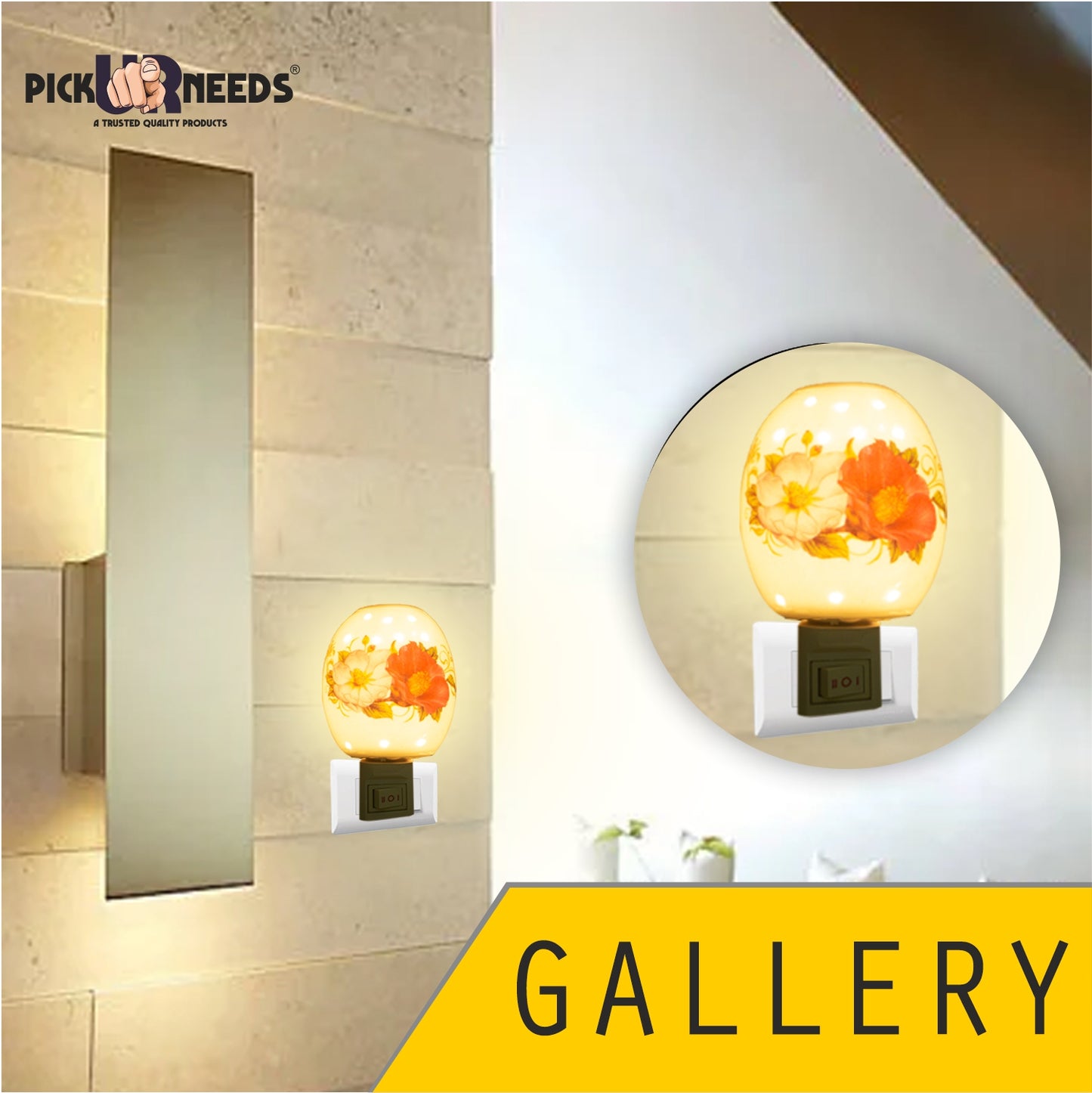 Pick Ur Needs® Stylish Home Decorative Ceramic Electric Night Light Table Lamp(Design As Per Availability)