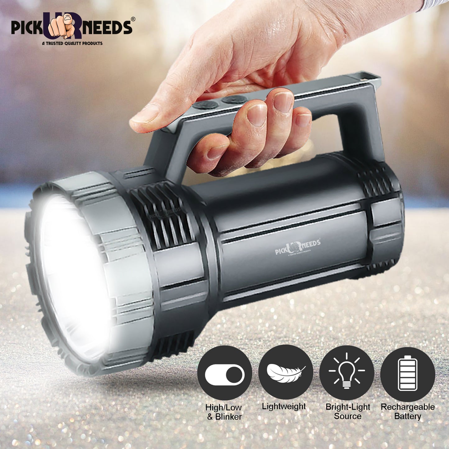 Pick Ur Needs Emergency Rechargeable100w Bright Waterproof LED Torch Laser Long Range Power Search Light