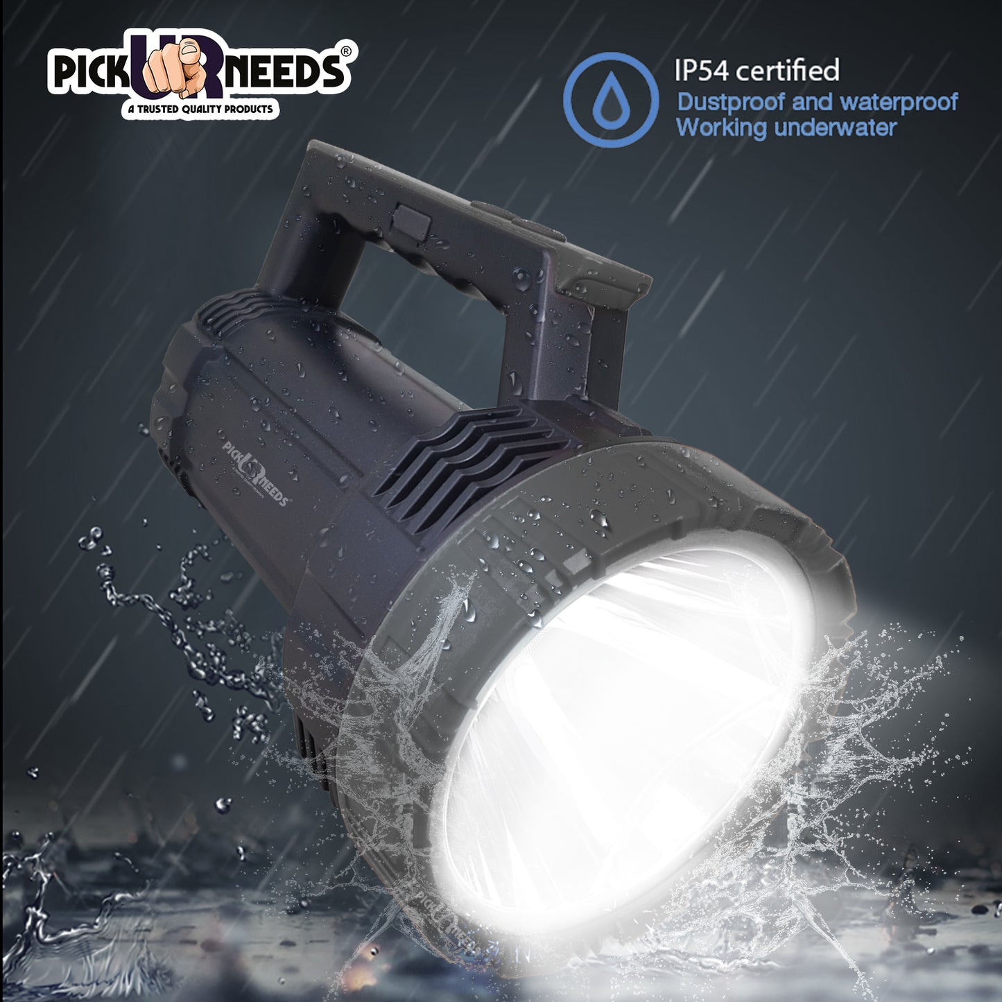 Pick Ur Needs Emergency Rechargeable100w Bright Waterproof LED Torch Laser Long Range Power Search Light