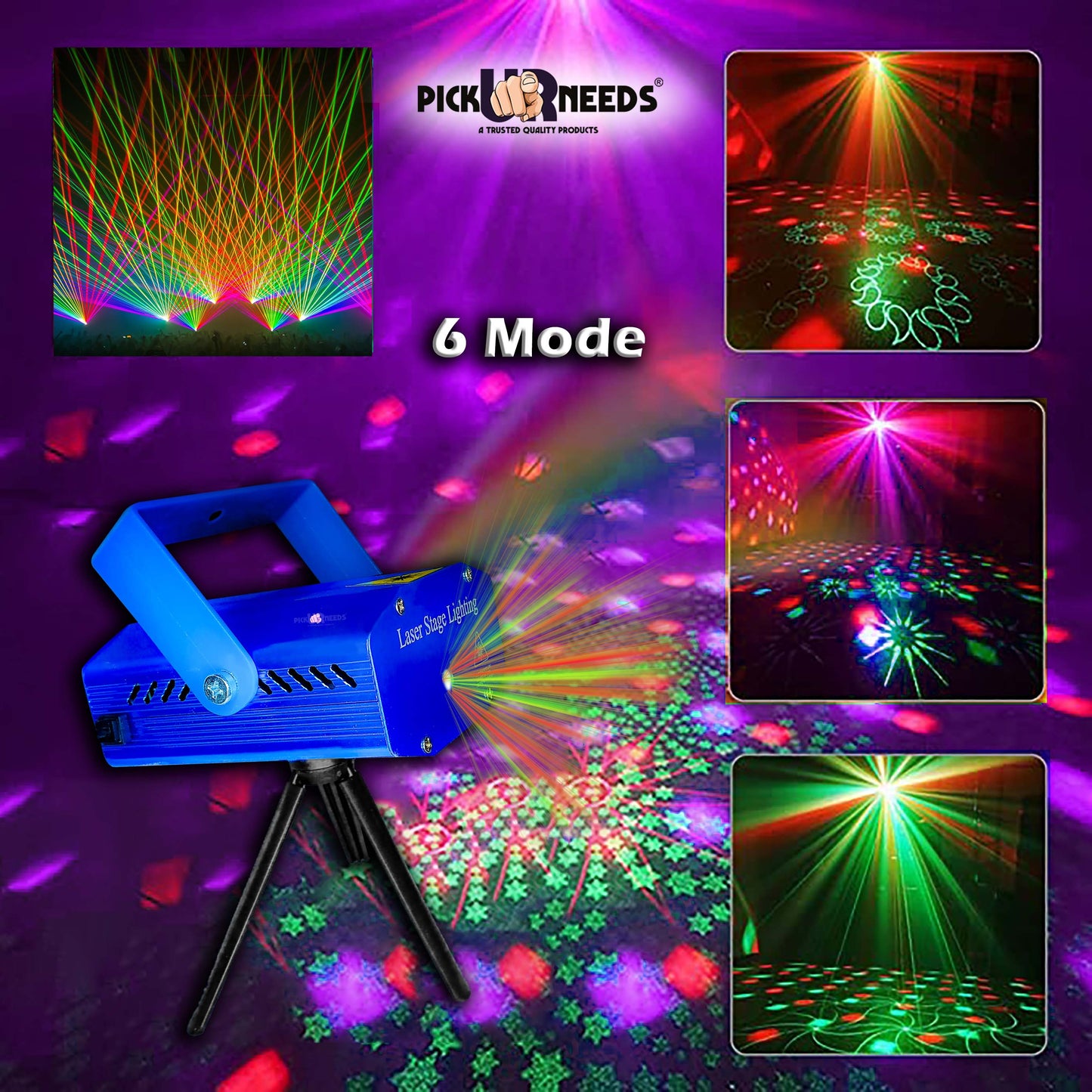 Pick Ur Needs Mini LED DJ Disco Light Design Modes Stage Sound Activated Laser Projector