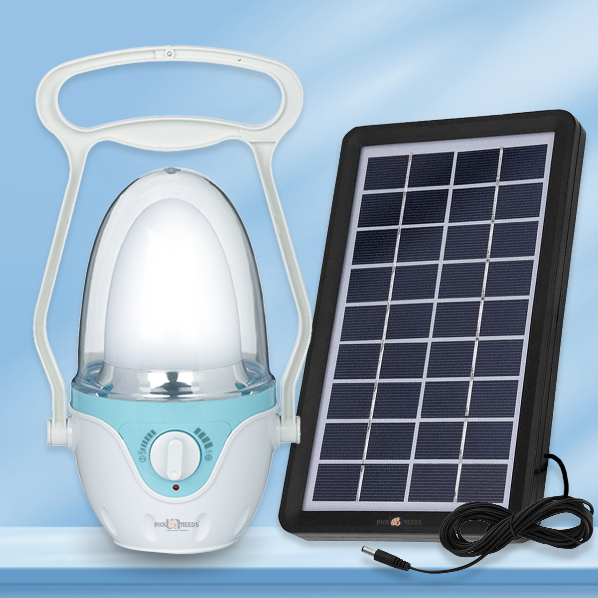 Pick Ur Needs Home Emergency Rechargeable LED Lantern Lamp Light With Solar Panel 12 hrs Lantern Emergency Light (With Solar)