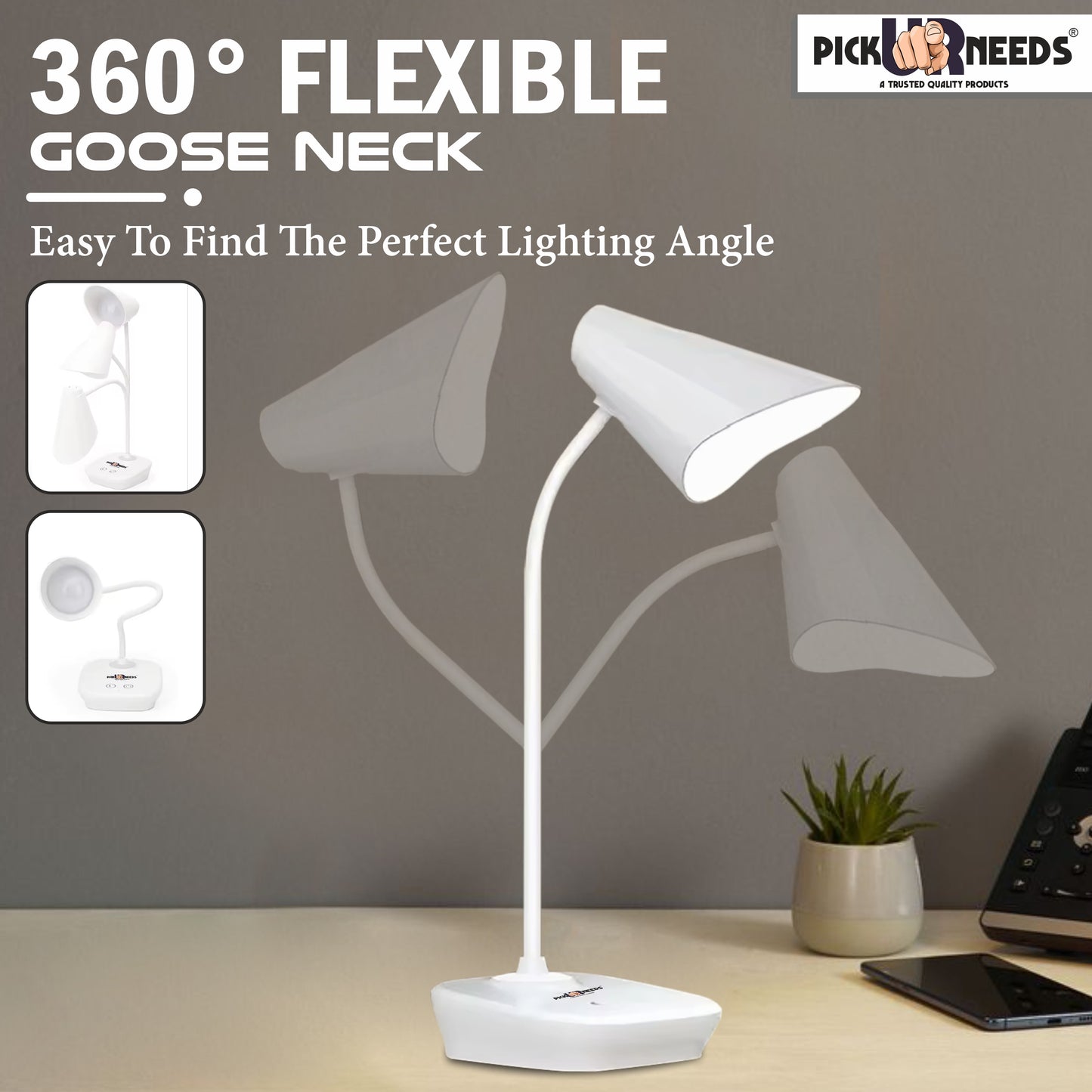 Pick Ur Needs Study Desk Light with 3 Shades Touch Control Light Advanced Night Lamp Design Table Lamp Table Lamp