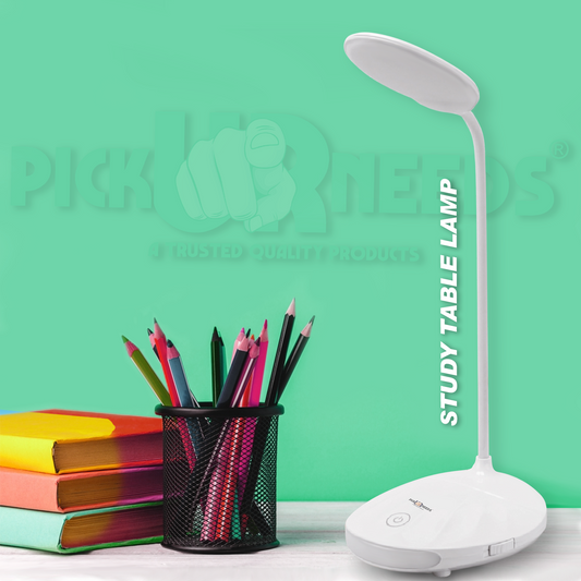 Pick Ur Needs Rechargeable LED Table Desk Lamp Light Touch Sensor 3 Level Brightness Dimmable Study Lamp  (11 cm, White)