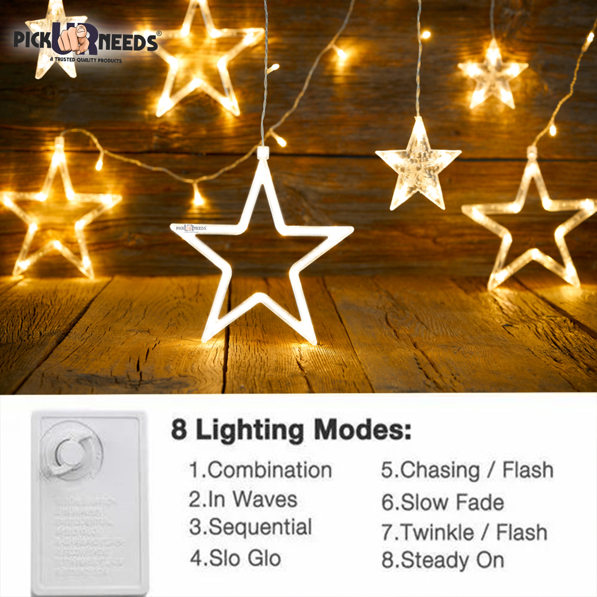 Pick Ur Needs 138 LEDs Multicolor Star Light Flickering Smart Lighting For Home Decor (Pack of 2)
