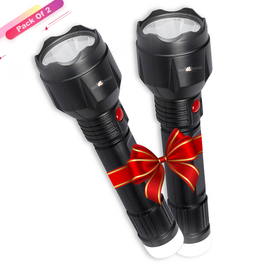 Pick Ur Needs 2 In 1 LED Long Range Rechargeable Emergency Small Mini Torch Light With 4 hrs Torch Emergency Light