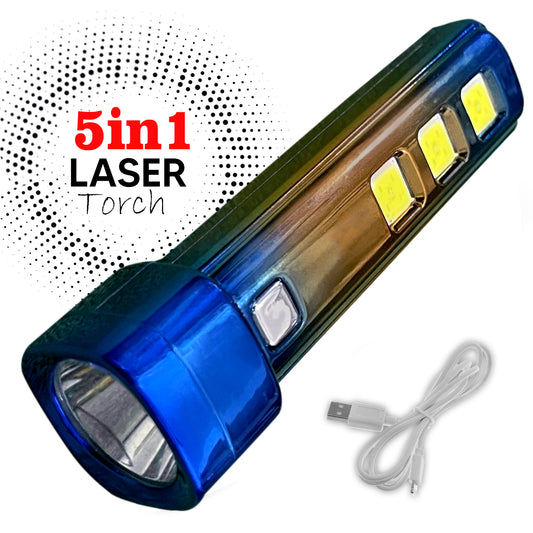 Pick Ur Needs 5 in 1 Mini Emergency Rechargeable Led Torch Light With Blinker 10 hrs Torch Emergency Light  (Multicolor)