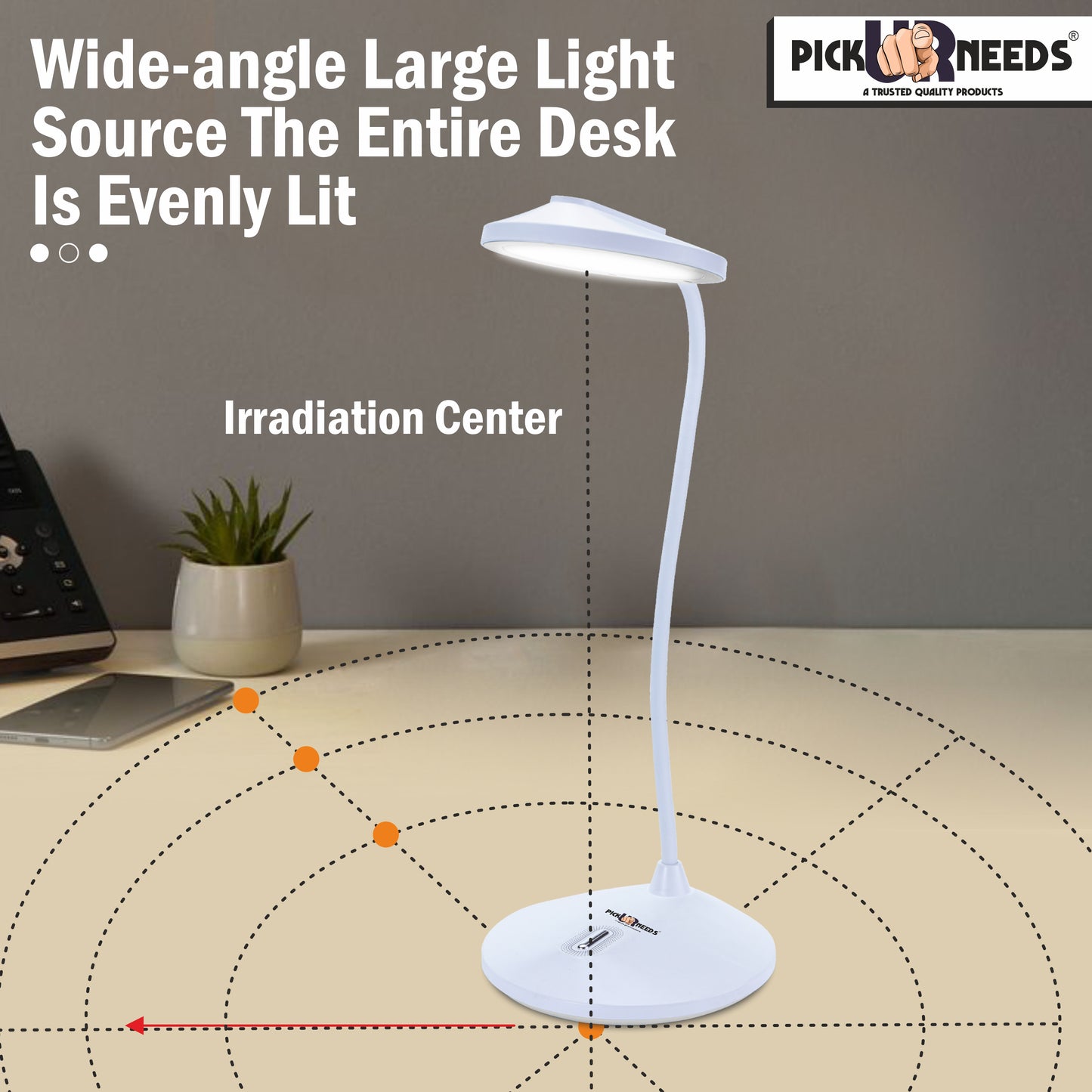 Pick Ur Needs Rechargeable Desk LED Table Lamp With Warm Light Color Touch Dimmable Brightness Table Lamp  (40 cm, Blue)