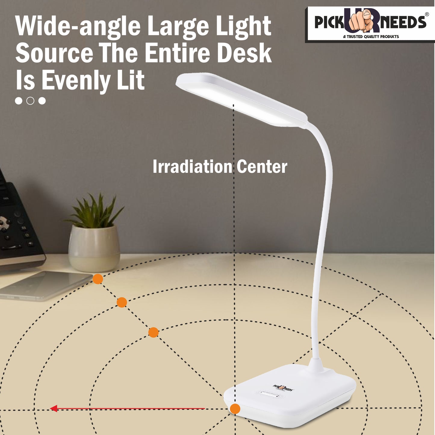Pick Ur Needs Rechargeable Desk LED Table Lamp With Touch Dimmer Adjustable Brightness 5 hrs Flood Lamp Emergency Light
