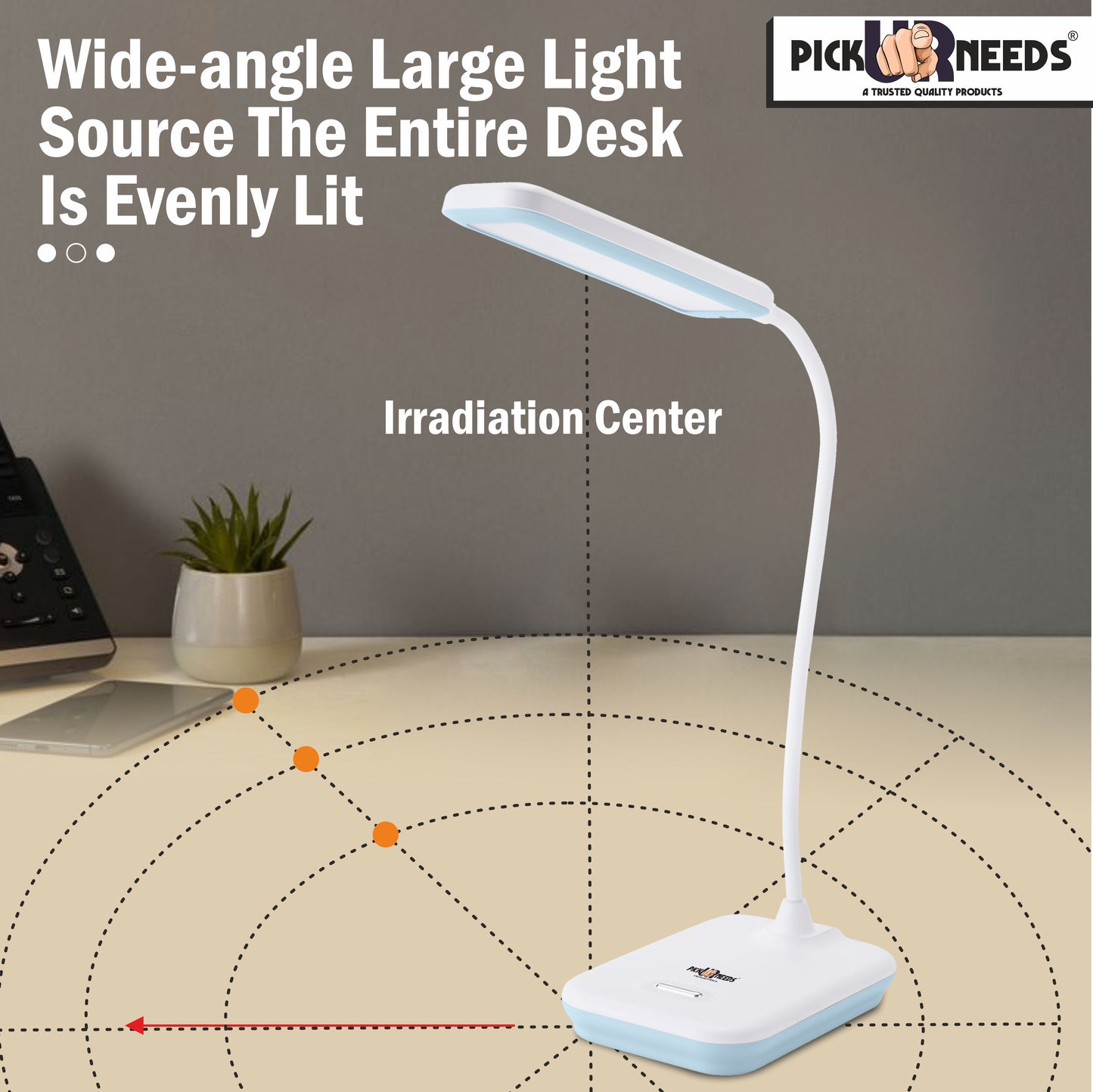 Pick Ur Needs Rechargeable Desk LED Table Lamp With Touch Dimmer Adjustable Brightness 5 hrs Flood Lamp Emergency Light