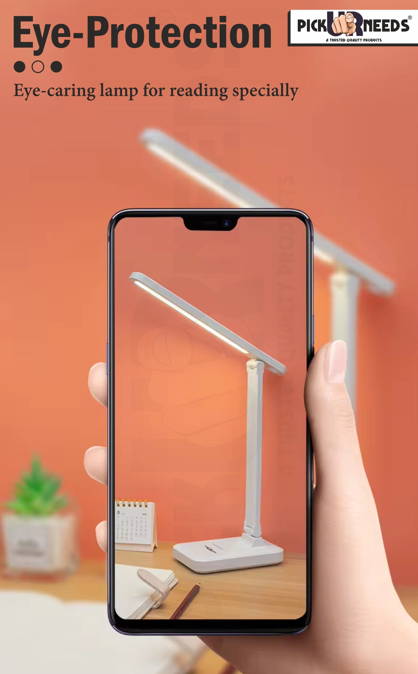 Pick Ur Needs Rechargeable LED Study Lamp With Touch Dimmer 3 Level Color Temperature Reading Table Lamp