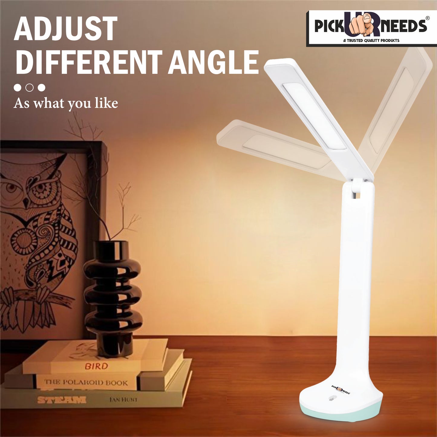 Pick Ur Needs Rechargeable LED Desk Table Lamp Touch Sensor 3 Level Brightness Dimmable 12Hrs Study Lamp