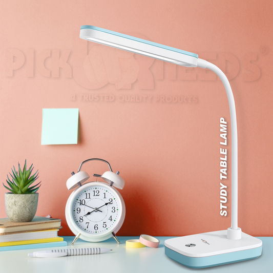 Pick Ur Needs Rechargeable Study Table LED Desk Lamp Touch with 3500mAh Lithium Battery Study Lamp  (25 cm, Blue)
