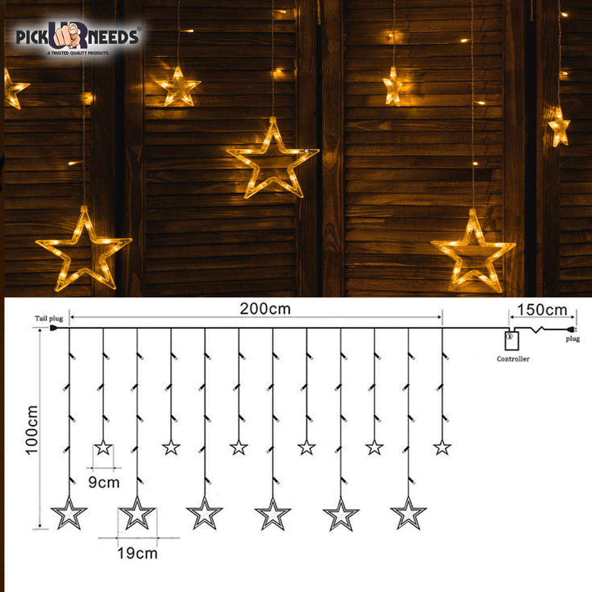 Pick Ur Needs 138 LEDs Multicolor Star Light Flickering Smart Lighting For Home Decor (Pack of 2)