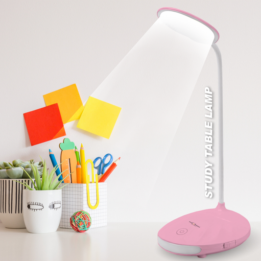 Pick Ur Needs Rechargeable LED Table Lamp Touch Sensor 3 Modes Brightness Study Light Table Lamp  (11 cm, Pink)