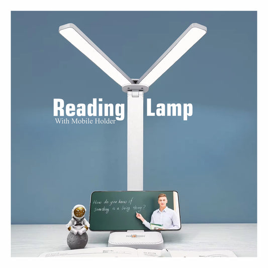 Pick Ur Needs Rechargeable 180° Foldable Table Lamp 3 Light Mode With Adjustable Brightness Study Lamp  (26 cm, White)