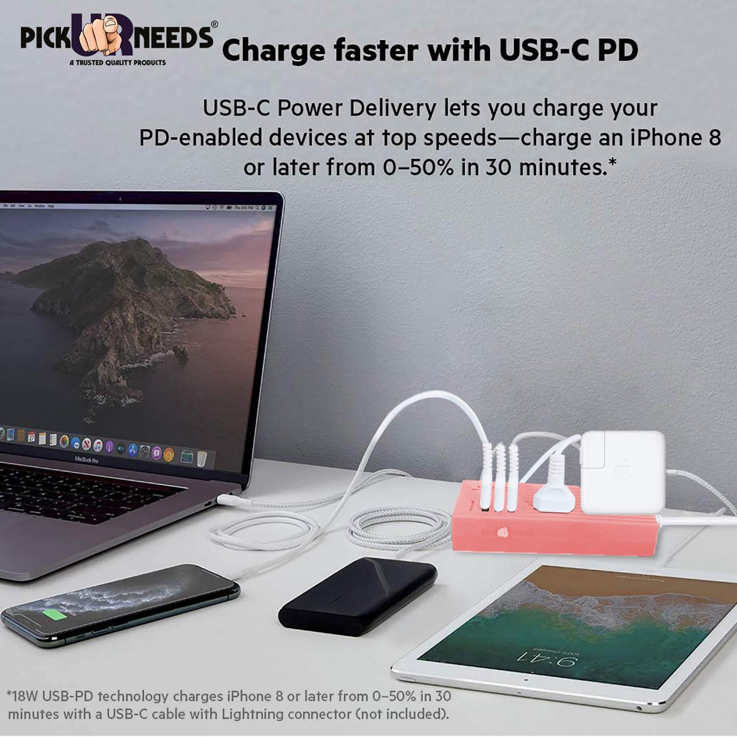 Pick Ur Needs Extension Cord 10A with Universal 2 Socket & 3 USB Port Extension Boards for Multiple Use