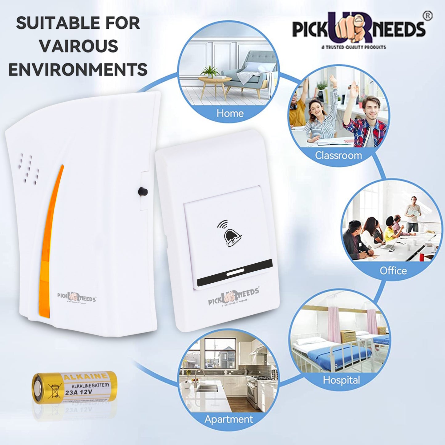 Pick Ur Needs Star Shape Wireless Cordless Door Bell for Home Shop Office Wireless Door Chime