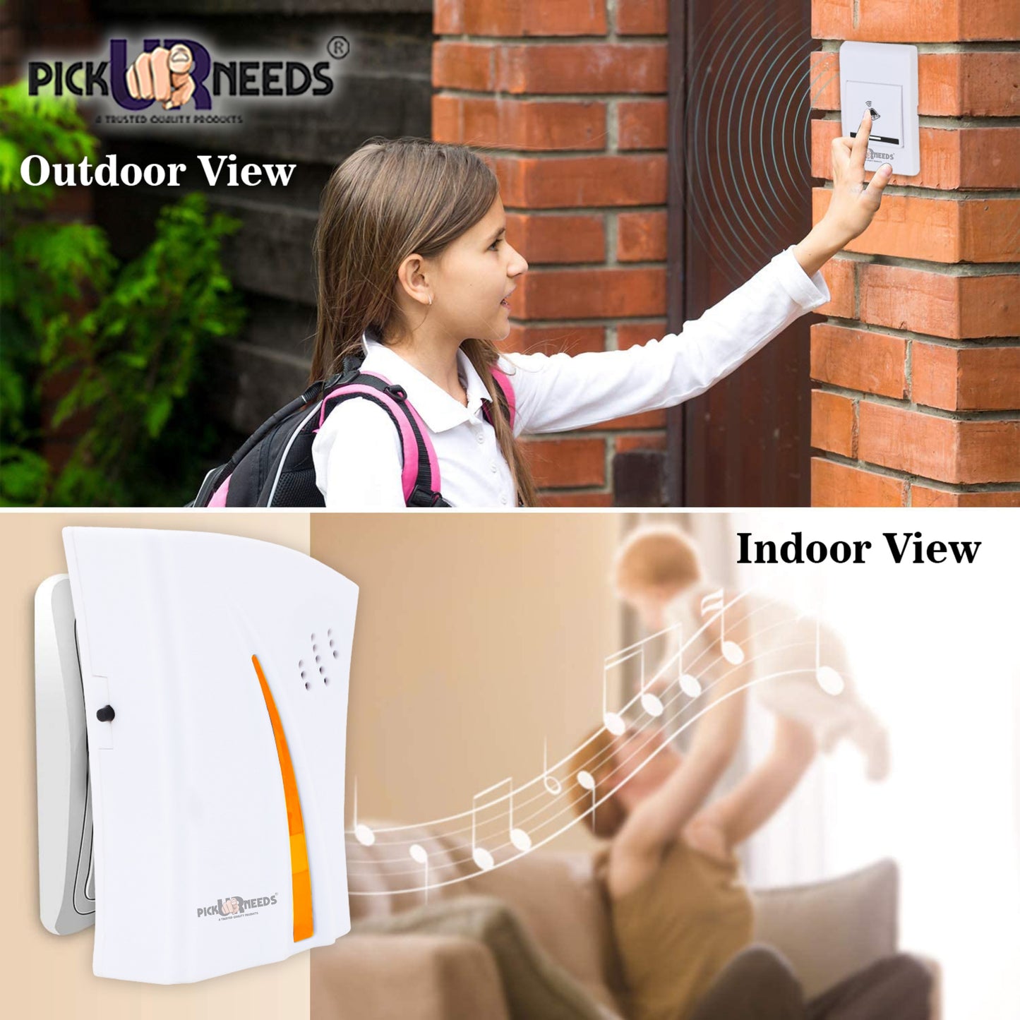 Pick Ur Needs Star Shape Wireless Cordless Door Bell for Home Shop Office Wireless Door Chime