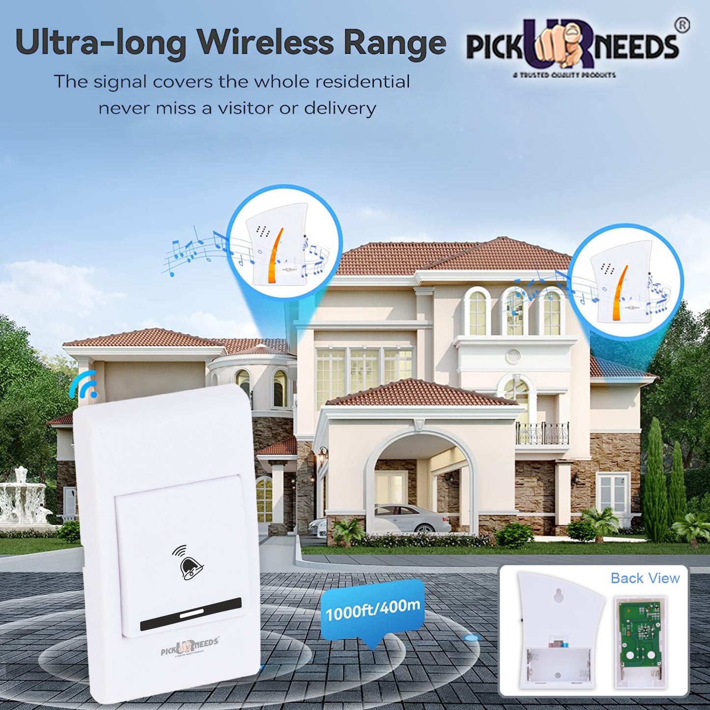 Pick Ur Needs Star Shape Wireless Cordless Door Bell for Home Shop Office Wireless Door Chime