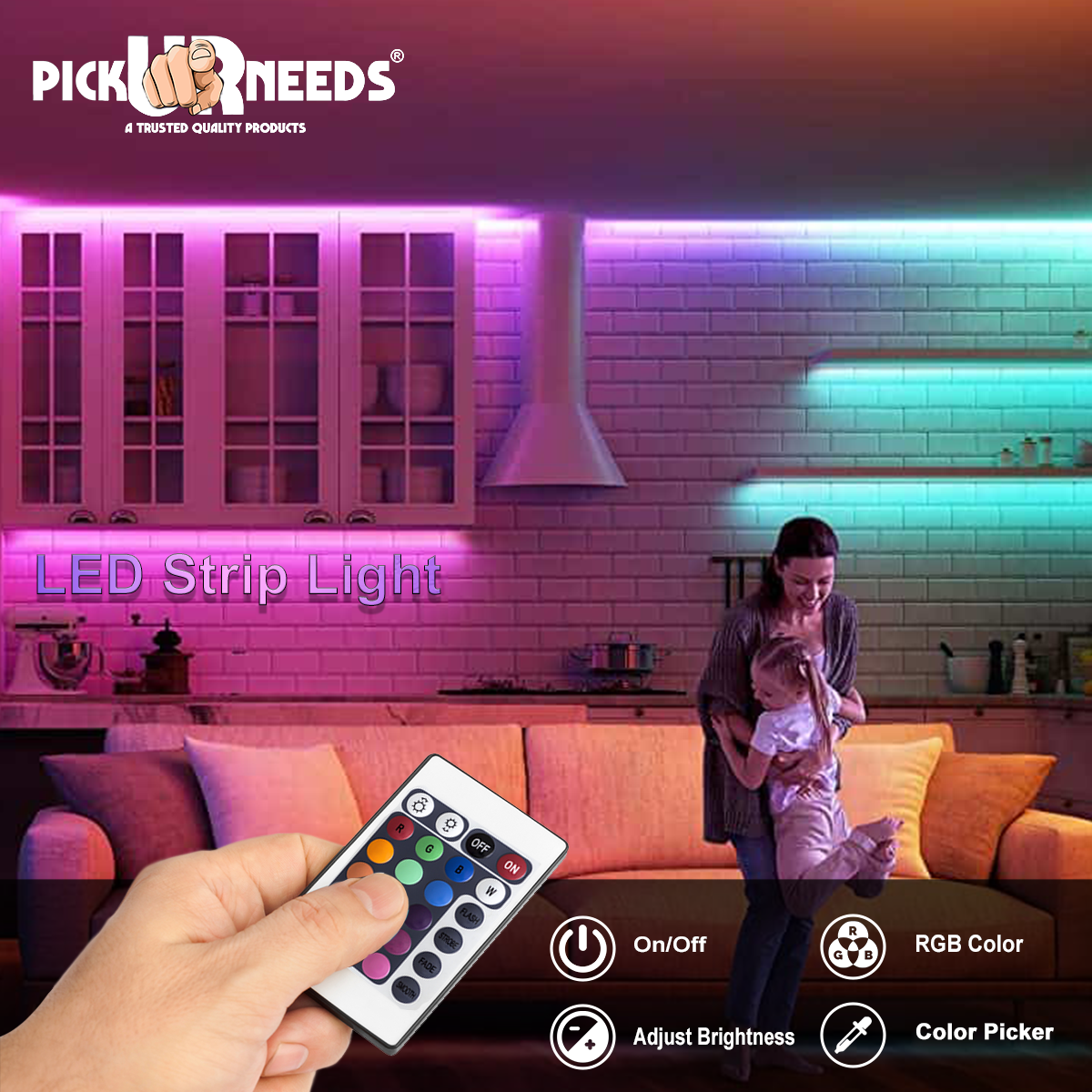 Pick Ur Needs 54s LED Multicolor Strip Light for Home Decoration With Color Changing Remote