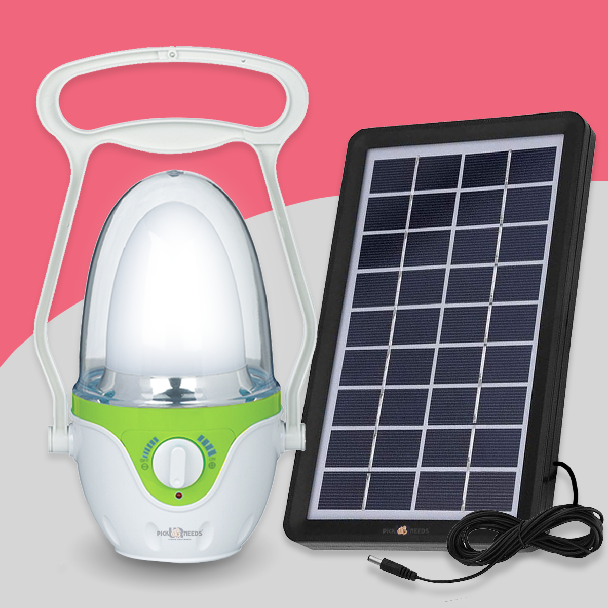 Pick Ur Needs Home Emergency Rechargeable LED Lantern Lamp Light With Solar Panel 12 hrs Lantern Emergency Light (With Solar)