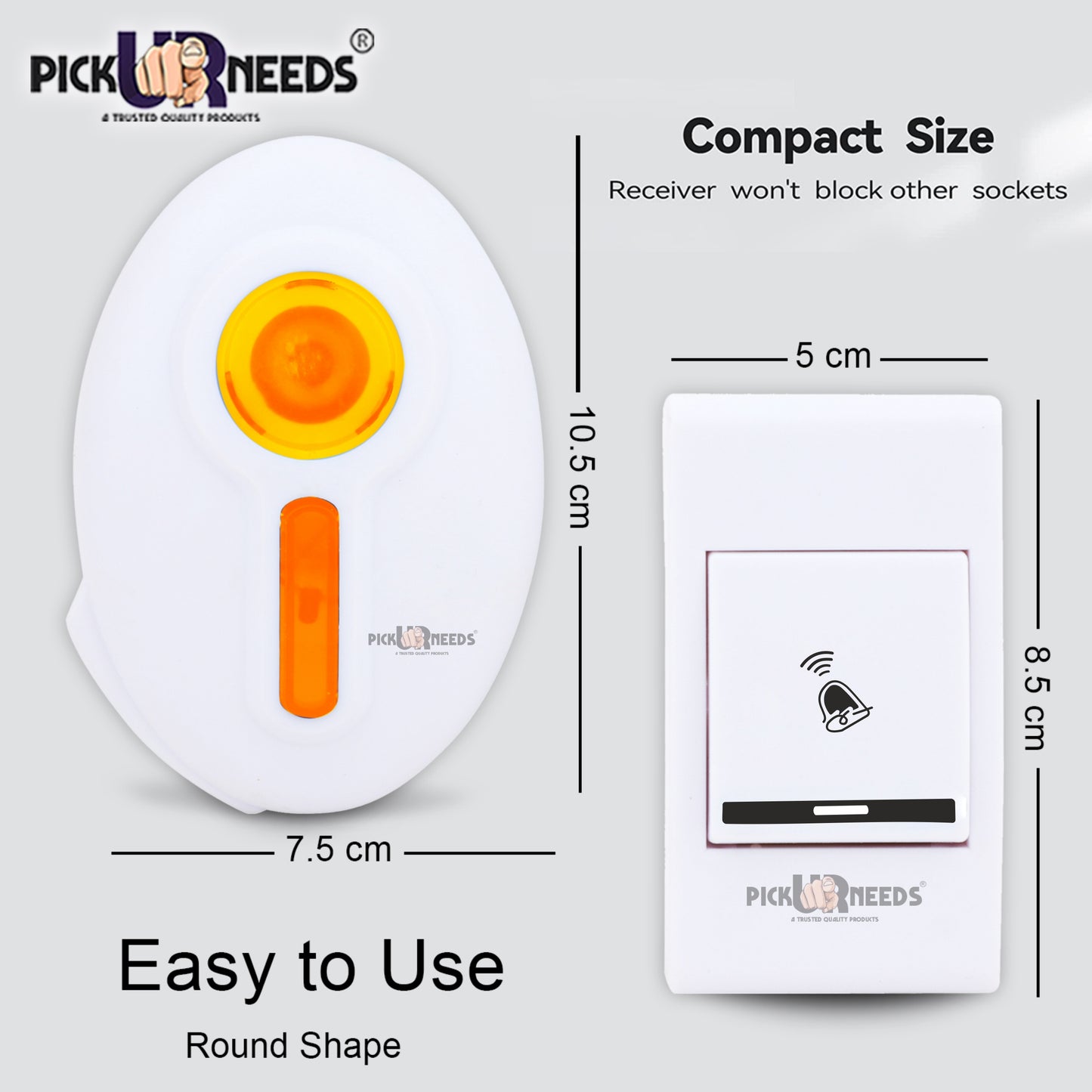 Pick Ur Needs Oval Shape Design Wireless Cordless Calling Remote Door Bell For Home/Shop/Office Wireless Door Chime
